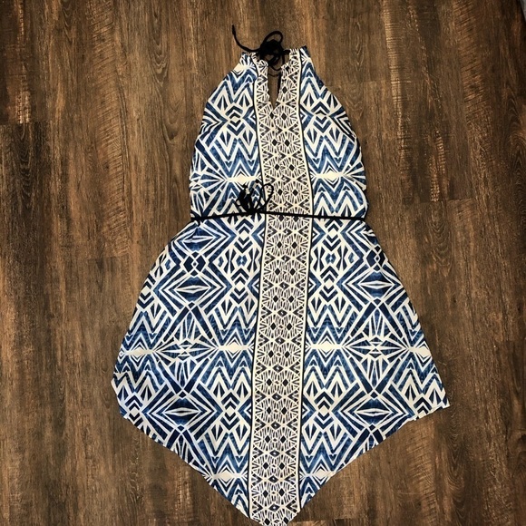 Mossimo Supply Co. Blue Patterened Halter Dress - Picture 1 of 8